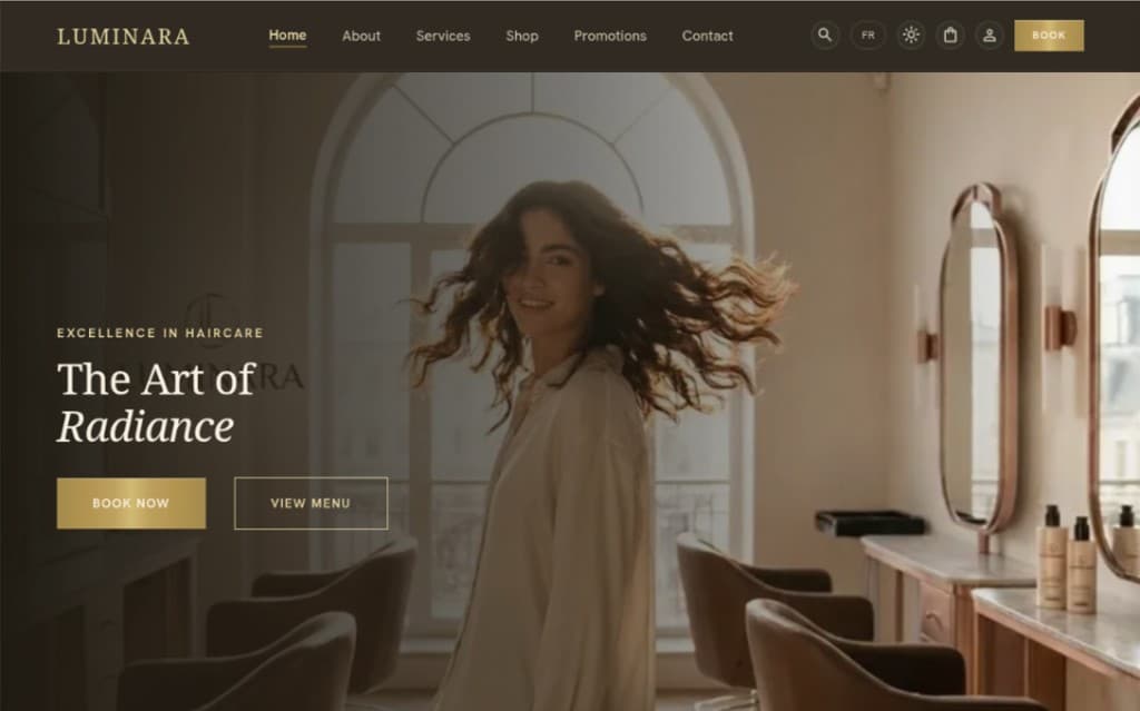 Aperçu de la démo Salon
