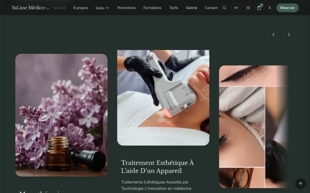 Aperçu de la démo Aesthetic Clinic